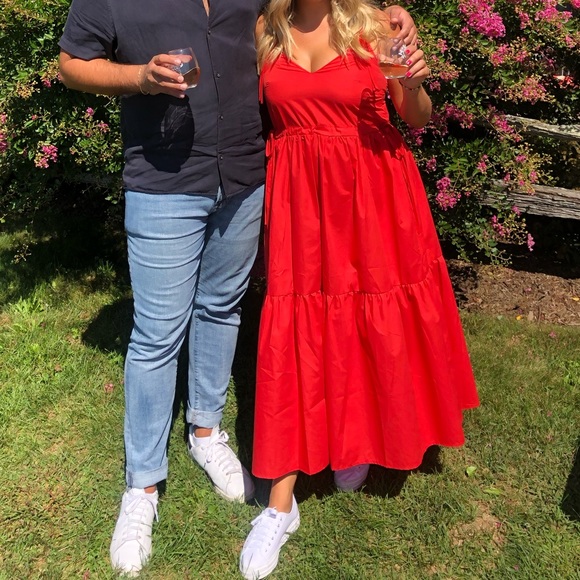 Red tiered maxi dress size 6 ASOS - Picture 3 of 3